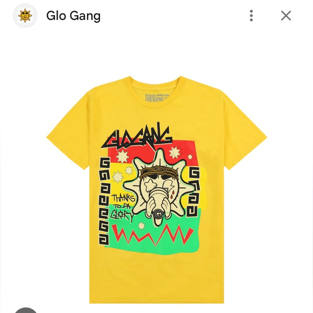 Glo Gang Thanks to the Glory Tee Yellow L